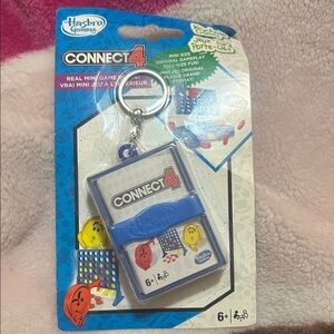 Hasbro Connect 4 Mini Keychain Game - Blue and Gray